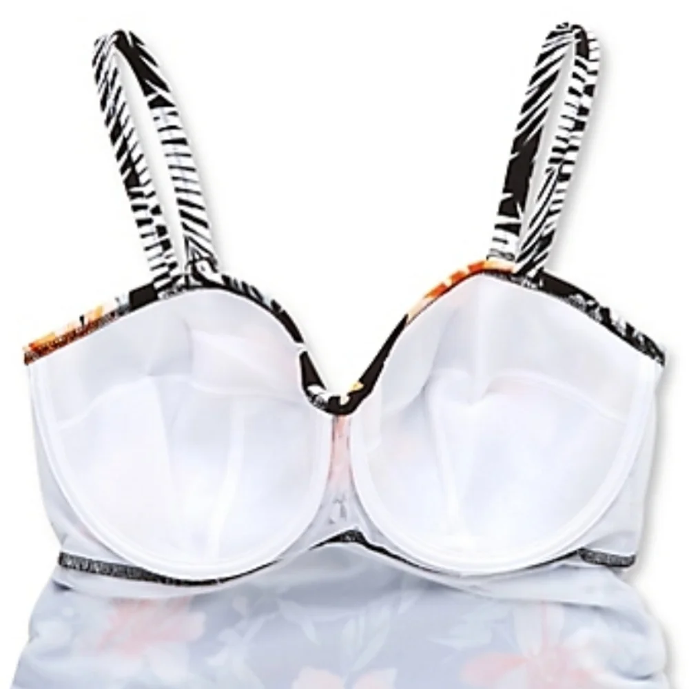 Fantasie Port Maria Underwire Twist Front Tankini Swim Top FS6894 in Ink SZ 32D